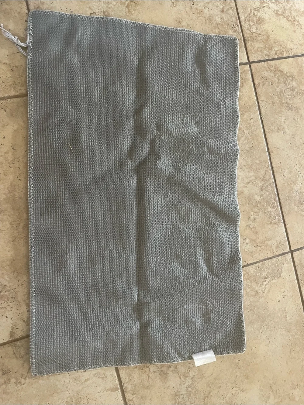 “GET NAKED” Gray Textured Bath Mat with Care Label